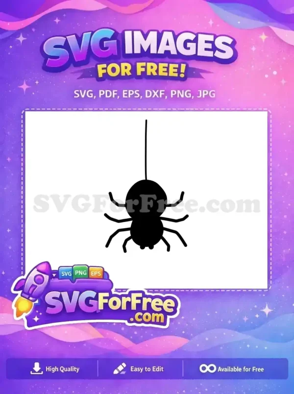 Free Silhouette Spider Free Web Halloween Decoration Free SVG 3