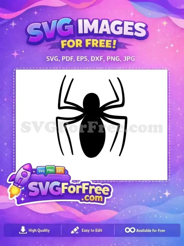 Free Simple Spider Free Web Silhouette Spider-Man Free SVG