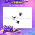 Free Hanging Spiders Free Spider Web Silhouette Halloween Free SVG - Instant Download