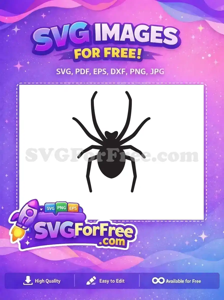 Free Black Spider Silhouette Free Halloween Web Decoration Free SVG