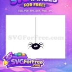 Free Cute Spider Free Web Silhouette Halloween Free SVG - Instant Download