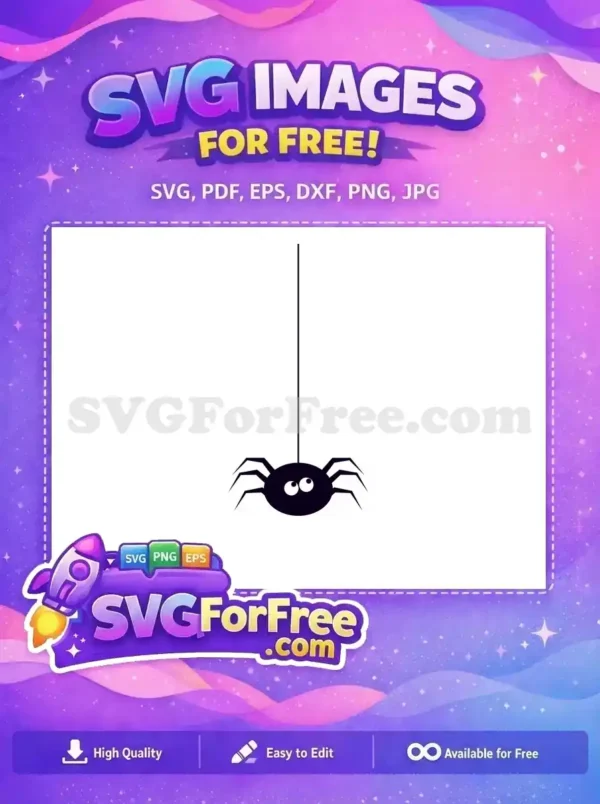 Free Cute Spider Free Web Silhouette Halloween Free SVG