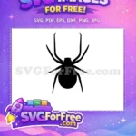 Free Pointy Legs Free Black Silhouette Spider Spiderweb Free SVG - Instant Download