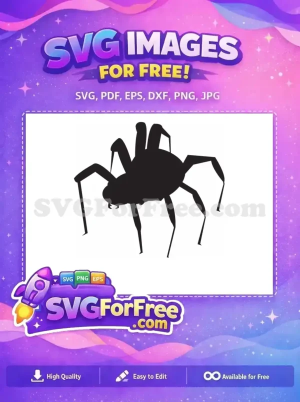 Free Silhouette Spider Free Halloween Web Creepy Free SVG