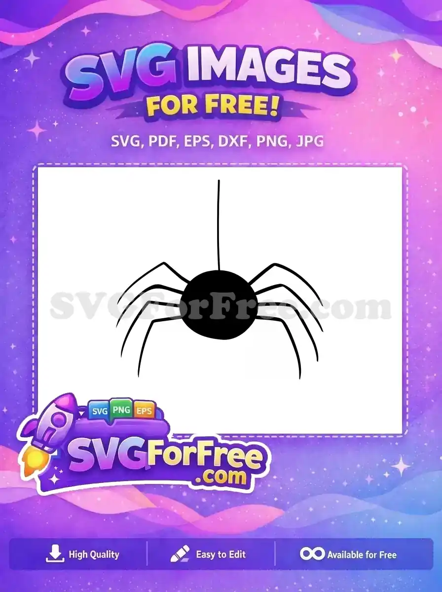 Free Dangling Spider Free Silhouette Halloween Decoration Free SVG