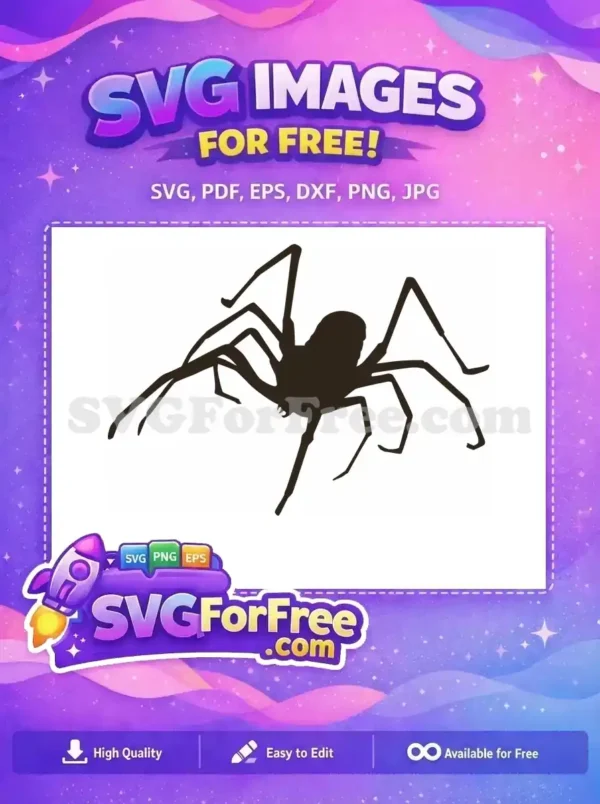 Free Brown Silhouette Spider Free Web Detail Halloween Free SVG 1