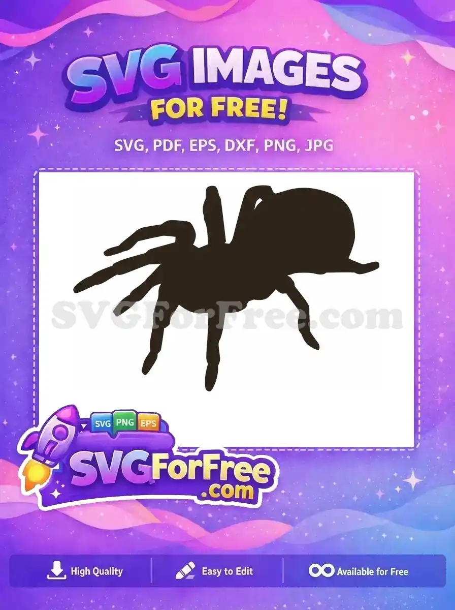 Free Detailed Legs Free Spider Web Silhouette Free SVG 3