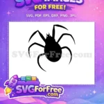 Free Black Web Free Silhouette Spider Halloween Free SVG 4 - Instant Download