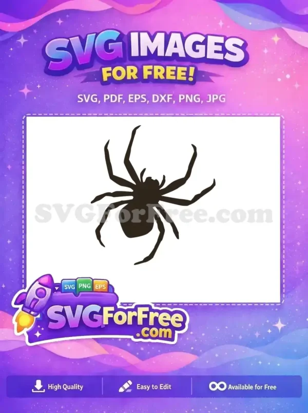 Free Detailed Web Free Silhouette Spider Halloween Free SVG 2