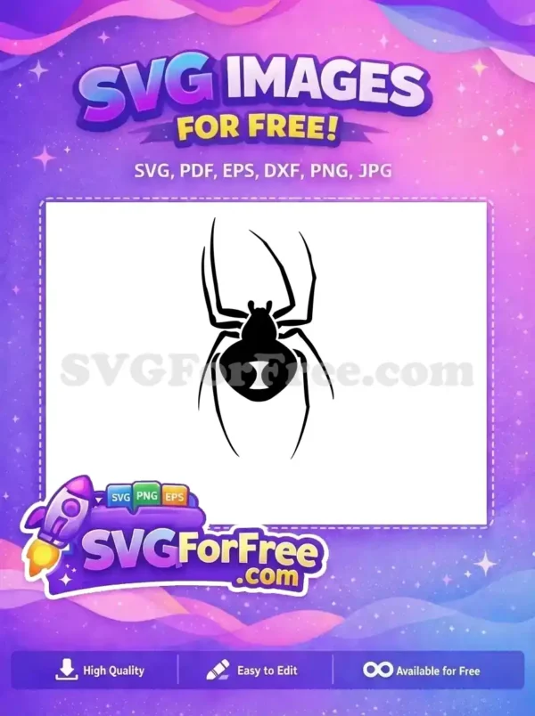 Free Black Widow Spider Free Silhouette Spiderweb Halloween Free SVG