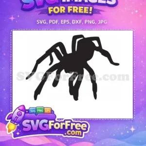 Free Black Eight Legged Free Spider Silhouette Web Free SVG
