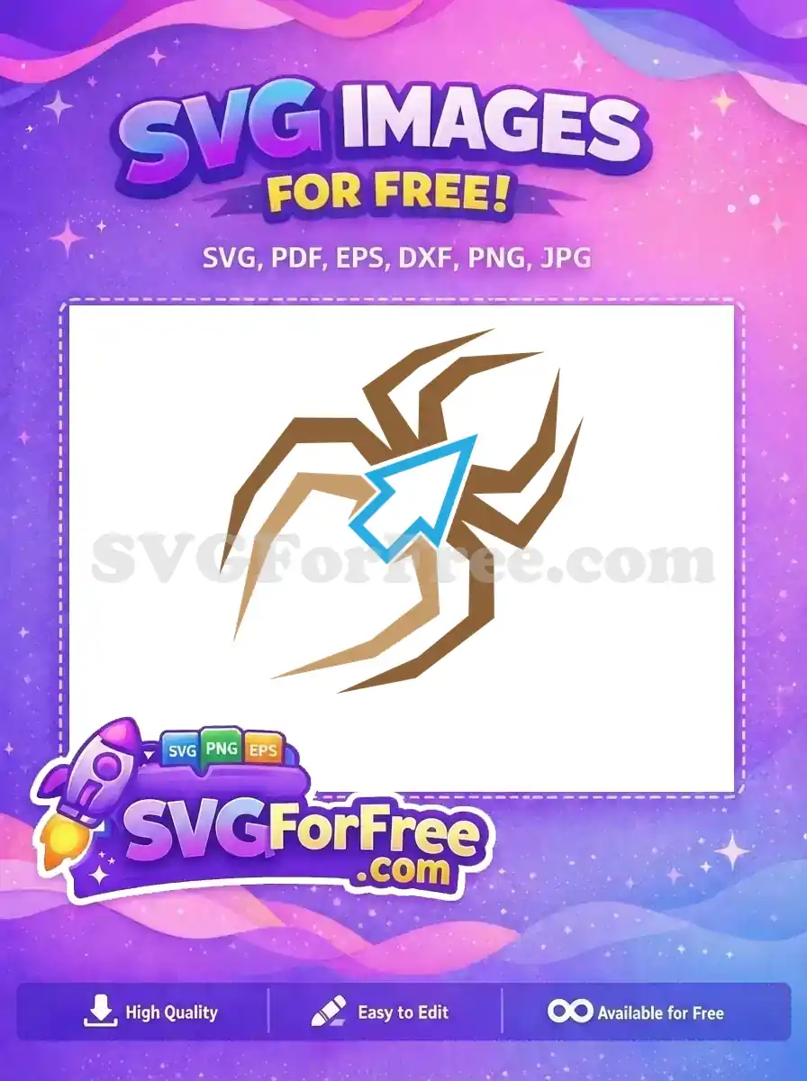 Free Brown Spider Legs Free Blue Arrow Web Free SVG