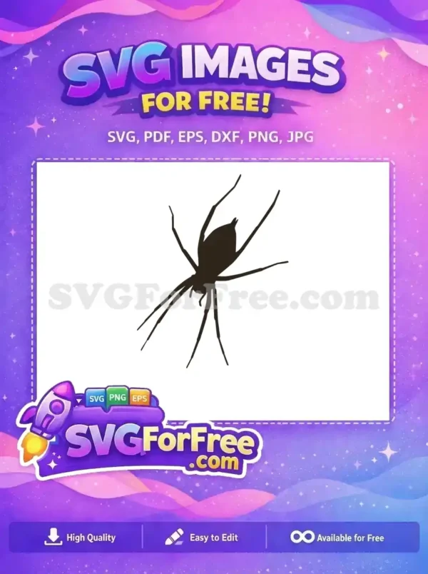 Free Eight Legged Free Spider Web Silhouette Design Free SVG