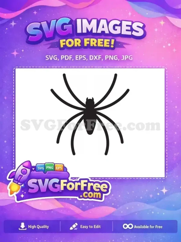 Free Simple Spider Free Web Silhouette Halloween Free SVG 4