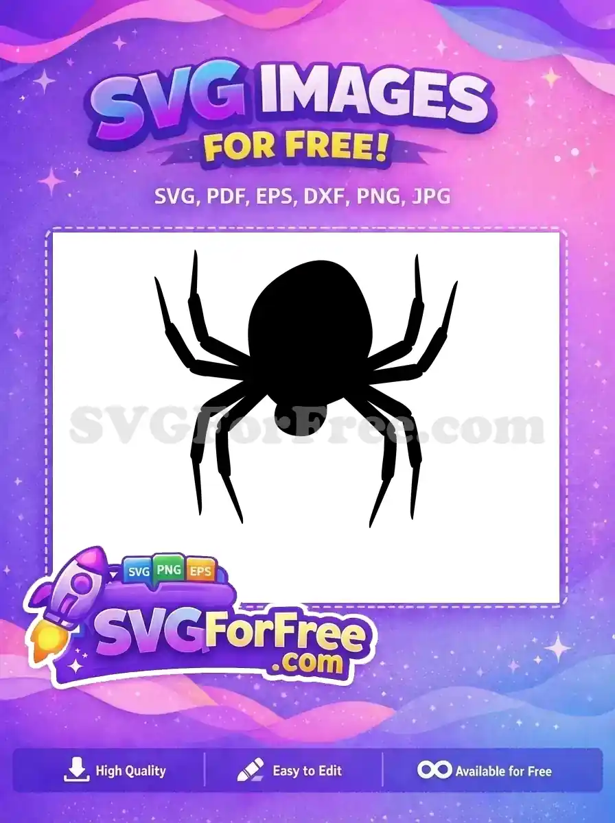Free Silhouette Spider Free Eight Legs Halloween Free SVG