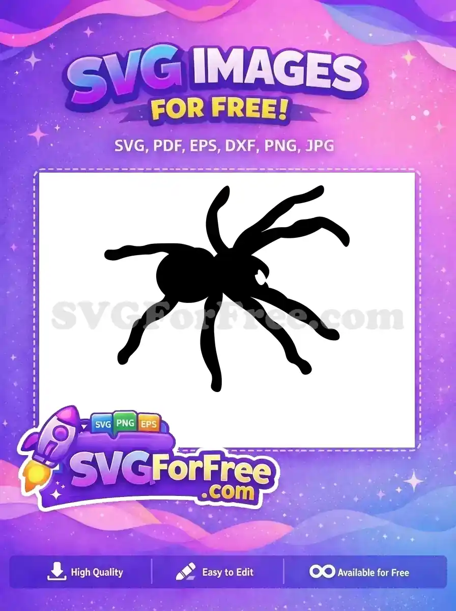 Free Detailed Web Free Silhouette Spider Free SVG