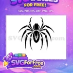 Free Black Web Free Silhouette Halloween Spider Free SVG - Instant Download