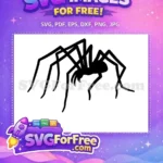 Free Silhouette Spider Free Creepy Web Halloween Free SVG - Instant Download