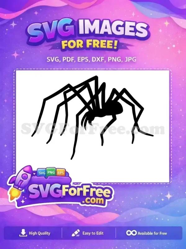 Free Silhouette Spider Free Creepy Web Halloween Free SVG