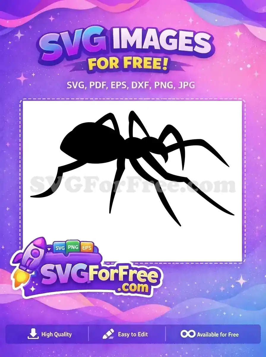 Free Pointy Legs Free Black Silhouette Spider-Web Free SVG