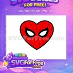 Free Red Heart Spiderman Free Love Valentines Free SVG - Instant Download