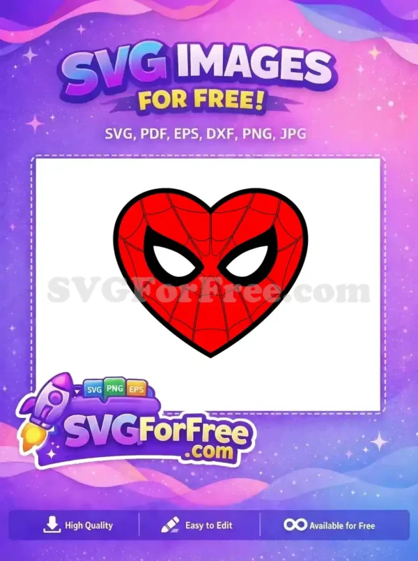 Free Red Heart Spiderman Free Love Valentines Free SVG