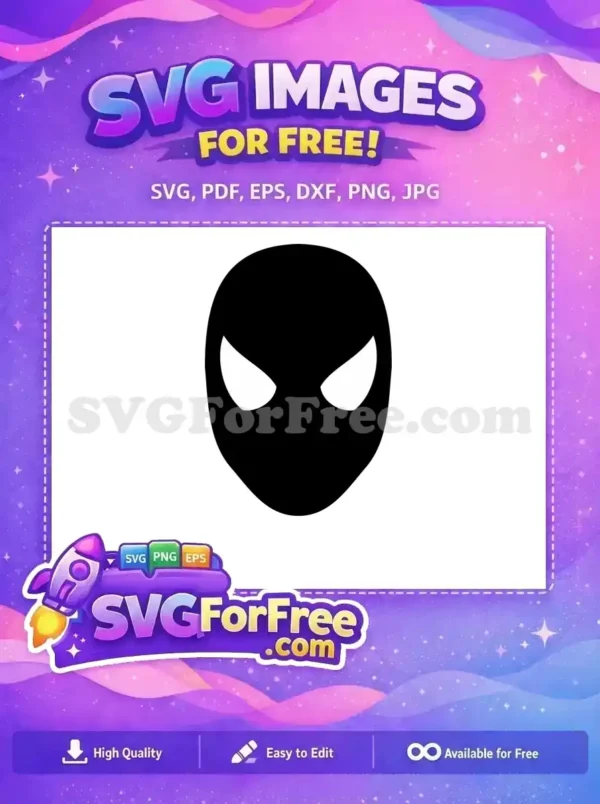 Free Black Mask Free White Eyes Spiderman Free SVG 1