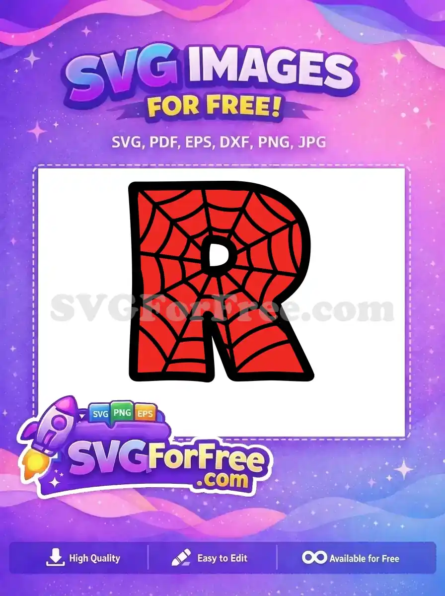 Free Red Web Letter R Free Spiderman Font Free SVG