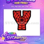 Free Red Webbing Free Spiderman Letter Y Initial Free SVG - Instant Download