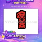 Free Red Web Number One Free Spiderman Movie Free SVG - Instant Download