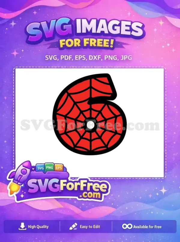 Free Number Six Free Spiderman Web Red Free SVG Free Number Six Free Spiderman Web Red Free SVG