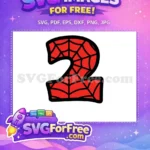 Free Red Web Number Two Free Spiderman Free SVG - Instant Download