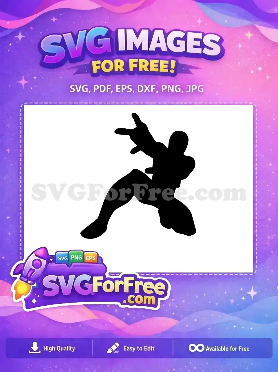 Free Silhouette Pose Free Black Spiderman Hero Free SVG