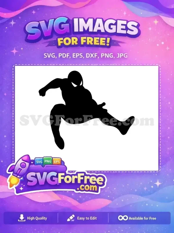 Free Silhouette Jumping Free Black Spiderman Superhero Free SVG