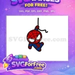Free Round Head Free Hanging Spiderman Movie Free SVG - Instant Download