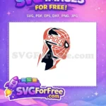 Free Red Dark Blue Spiderman Free Geometric Head Free SVG - Instant Download