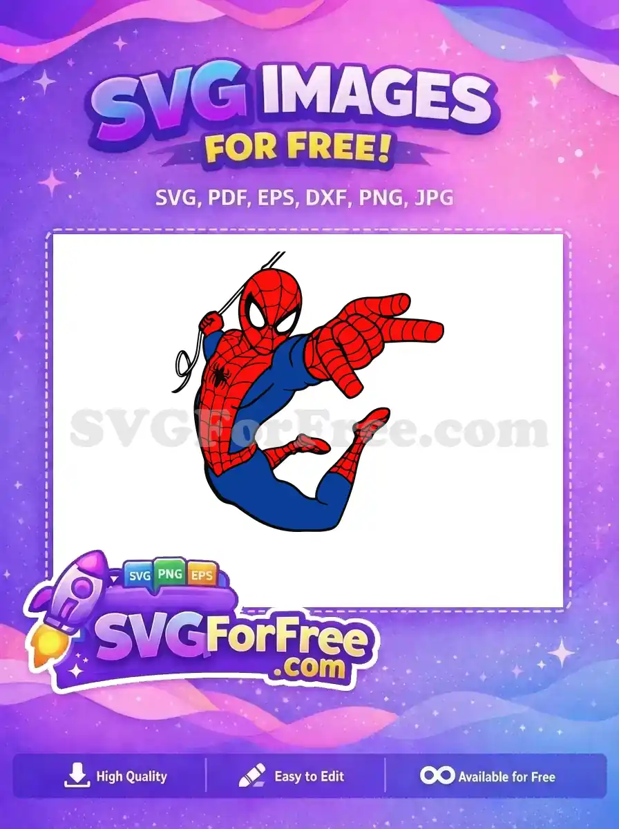 Free Leaping Hero Free Red Blue Spiderman Free SVG 1