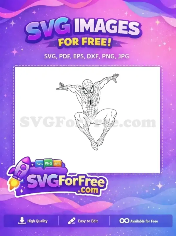 Free Crouching Silhouette Free Spider Web Spiderman Free SVG