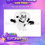 Free Classic Spiderman Pose Free Black Lines Marvel Free SVG - Instant Download