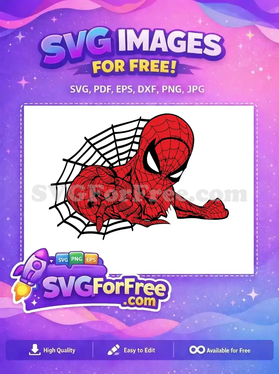Free Red Spiderman Web Free Crawling Pose Movie Free SVG