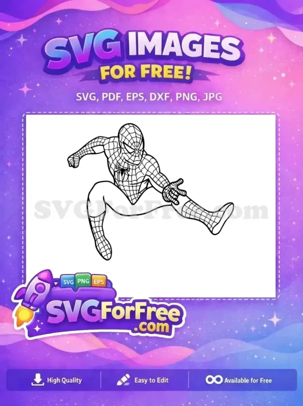 Free Leaping Action Pose Free Black Line Art Spiderman Free SVG Free Leaping Action Pose Free Black Line Art Spiderman Free SVG