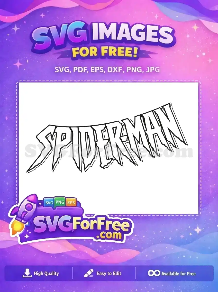 Free Spiderman Angled Text Free Comic Free Spiderman SVG