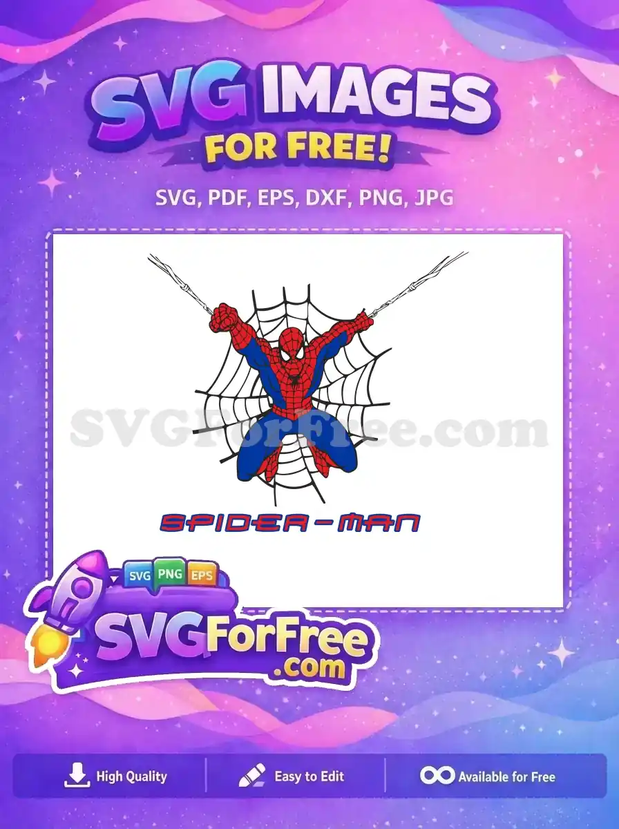 Free Red Blue Spiderman Free Web Swinging Pose Free SVG