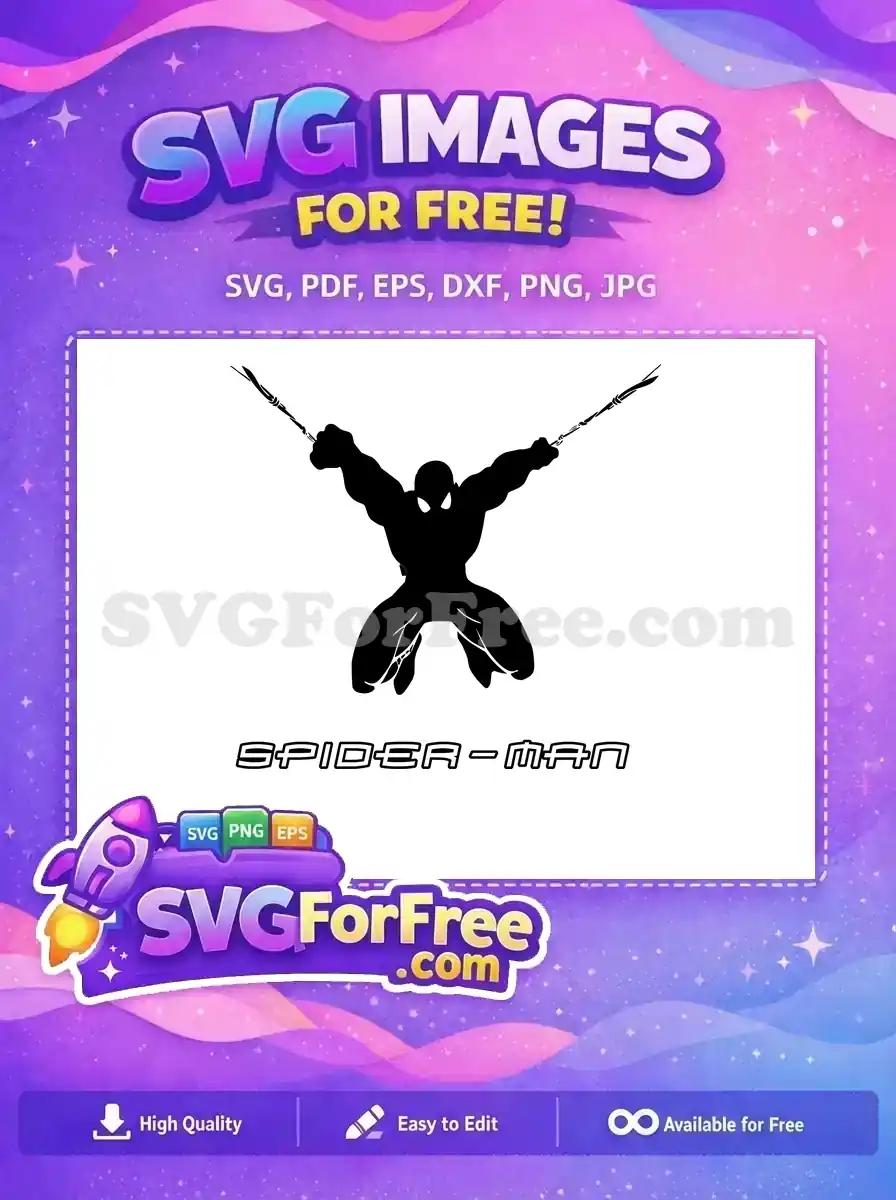Free Web Swinging Free Silhouette Spiderman Free SVG