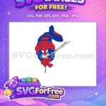 Free Red Blue Suit Free Webbing Down Spiderman Free SVG - Instant Download