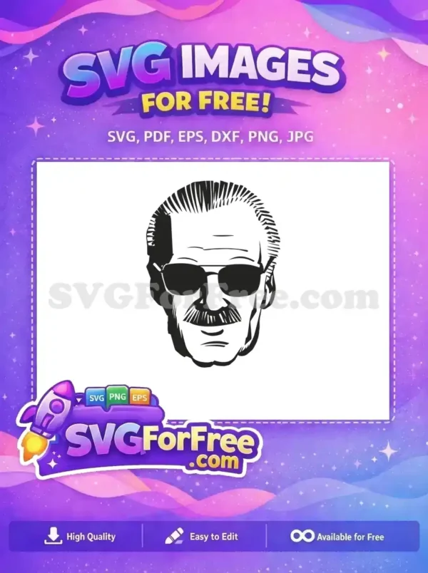 Free Stan Lee Glasses Free Mustache Spiderman Free SVG