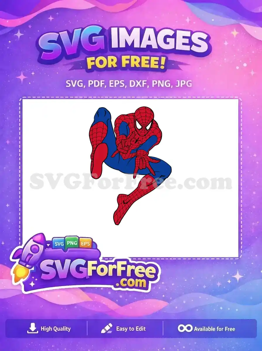 Free Dynamic Pose Free Webbed Suit Spiderman Free SVG 1