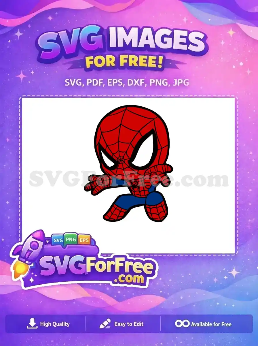 Free Chibi Style Free Red and Blue Spiderman Free SVG 1