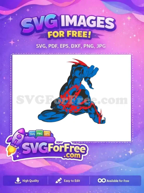 Free Dynamic Pose Free Red and Blue Spiderman Free SVG 1