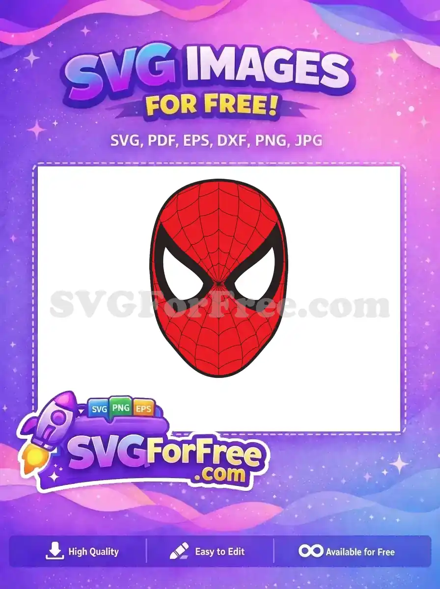 Free Red Mask Free Black Web Spiderman Free SVG 2